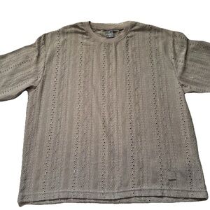 Saints Studio Men's Apparel brown  textured knit T- Shirt - Size:  Xlarge